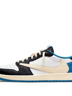 Air Jordan 1 Retro Low x Fragment Design x Travis Scott x ‘Sail Black Military Blue’